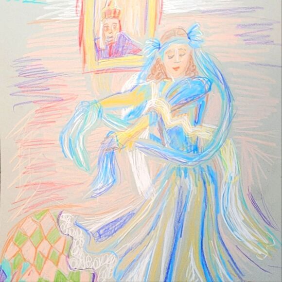 Wendy Gell Artwork Dancing for the King Pencil Drawing - Picture 2 of 5